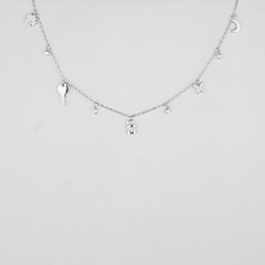 925 Sterling Silver Charm Code Necklace