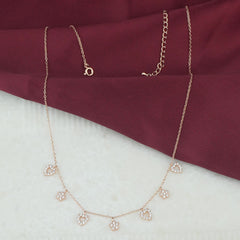 925 Sterling Silver Rosegold Royal Blush Necklace