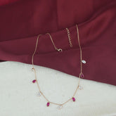 925 Sterling Silver Rosegold Dual Spark Necklace