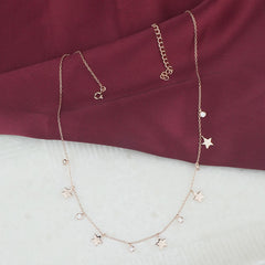 925 Sterling Silver Rosegold Celestial Edge Necklace