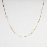 925 Sterling Silver Tricolor Beaded Chain