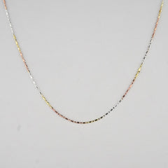 925 Sterling Silver Tricolor Link Chain