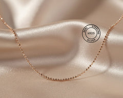 925 Sterling Silver Rosegold Bead Chain