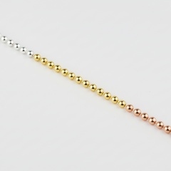 925 Sterling Silver Tricolor Dainty Bead