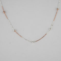 925 Sterling Silver Dual Tone Ball Chain