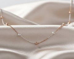 925 Sterling Silver Dual Tone Ball Chain