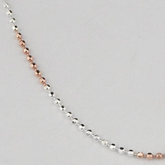 925 Sterling Silver Dual Tone Beaded Chain