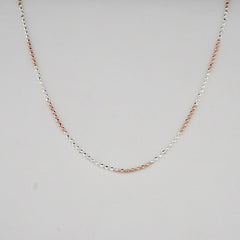 925 Sterling Silver Dual Tone Beaded Chain