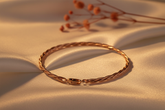 925 Sterling Silver Rose gold Twist Elegance Bracelet