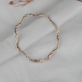 925 Sterling Silver Rosegold Dual Tone Twist Bracelet