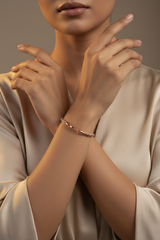 925 Sterling Silver Rosegold Dual Tone Twist Bracelet