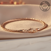 925 Sterling Silver Rosegold Twist Bracelet