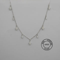 925 Sterling Silver Dewdrop Charm Necklace