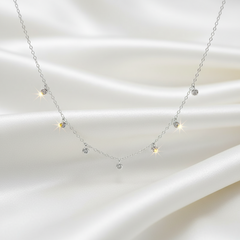 925 Sterling Silver Classic Spark Drop Charm Necklace