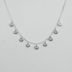 925 Sterling Silver Midnight Glow Charm Necklace