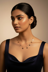 925 Sterling Silver Rosegold Starfall Charm Necklace