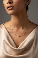 925 Sterling Silver Rosegold Prism Charm Necklace