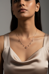 925 Sterling Silver Rosegold Royal Crown Charm Necklace