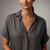 925 Sterling Silver Elegant TearDrop Charm Necklace