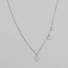 925 Sterling Silver Elegant TearDrop Charm Necklace