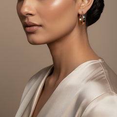 925 Sterling Silver Rosegold Classic Hoop Earrings