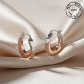 925 Sterling Silver Rosegold Classic Hoop Earrings