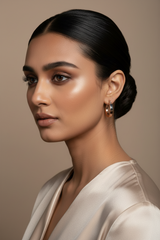 925 Sterling Silver Rose and Silver Classic Hoop Earrings