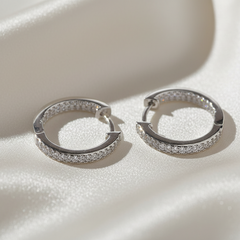 925 Sterling Silver Eternal Spark Hoop Earrings