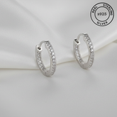 925 Sterling Silver Eternal Spark Hoop Earrings