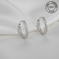 925 Sterling Silver Eternal Spark Hoop Earrings