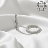 925 Sterling Silver Stone Studded Huggie Hoop Earrings