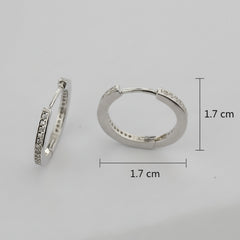 925 Sterling Silver Stone Studded Huggie Hoop Earrings