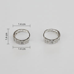 925 Sterling Silver Stone Huggie Hoop Earrings