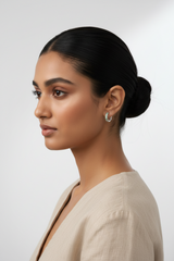 925 Sterling Silver Emerald Weave Hoop Earrings
