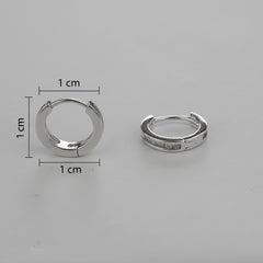 925 Sterling Silver Minimal Spark Hoop Earrings