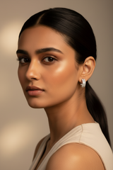 925 Sterling Silver Radiant Cluster Hoop Earrings