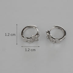 925 Sterling Silver Floral Hoop Earrings
