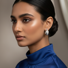 Pure Glow 925 Sterling Silver Hoop Earrings