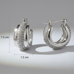 Pure Glow 925 Sterling Silver Hoop Earrings