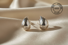 925 Sterling Silver Liquid Drop Hoop Earrings
