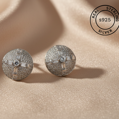 925 Sterling Silver Radiant Disc Studs