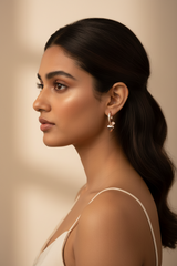 925 Sterling Silver Rosegold Heart Drop Hoops