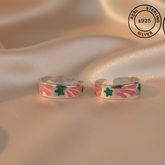 925 Sterling Silver Enamel Floral Toe Rings