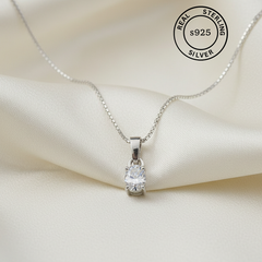 925 Sterling Silver Solitaire Chain Pendant