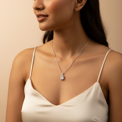 925 Sterling Silver Solitaire Chain Pendant
