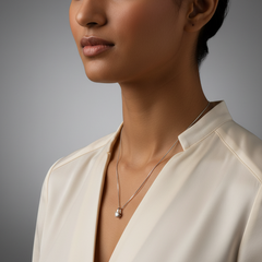 925 Sterling Silver Solitaire Chain Pendant