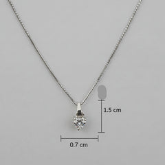 925 Sterling Silver Solitaire Chain Pendant