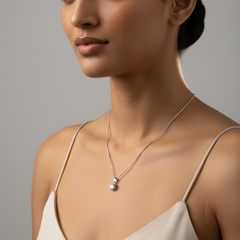 925 Sterling Silver Solitaire Chain Pendant