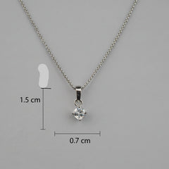 925 Sterling Silver Solitaire Chain Pendant
