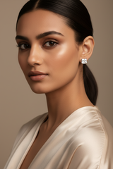 925 Sterling Silver Solitaire Square Studs